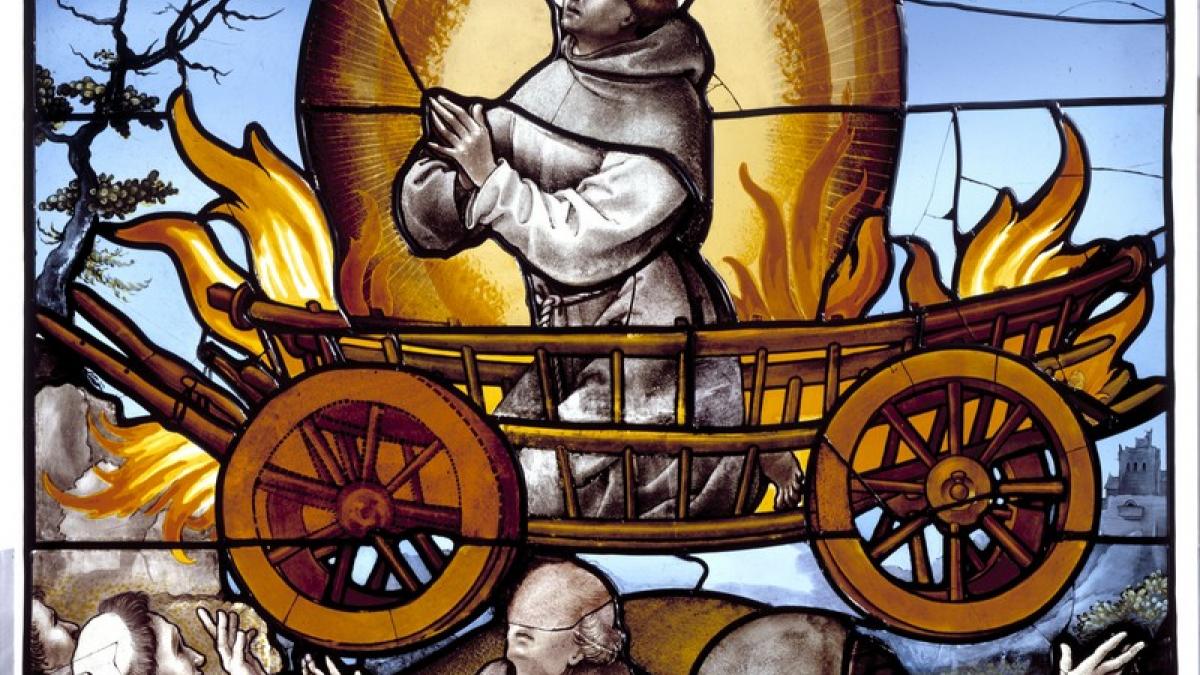 Saint François enlevé dans un char de feu, partie supérieure